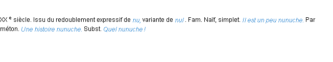 Définition nunuche ACAD 1986