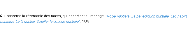 Définition nuptial ACAD 1798