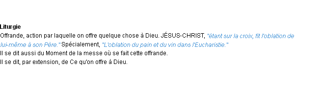 Définition oblation ACAD 1932