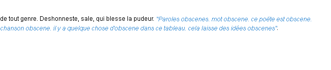 Définition obscene ACAD 1694