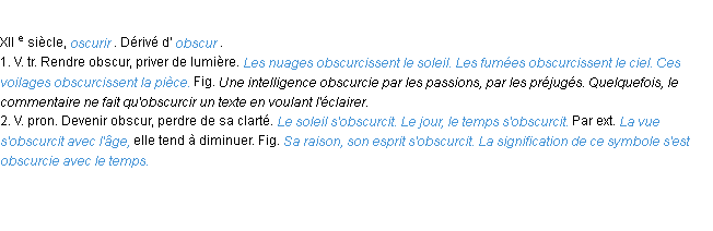 Définition obscurcir ACAD 1986