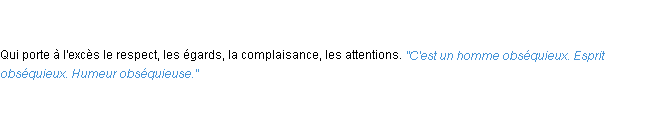 Définition obséquieux ACAD 1835