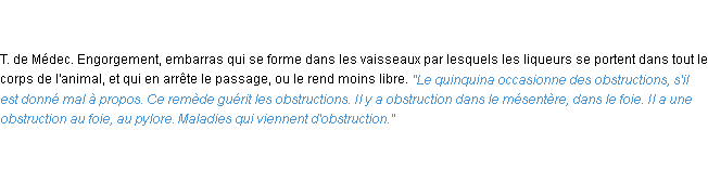 Définition obstruction ACAD 1835