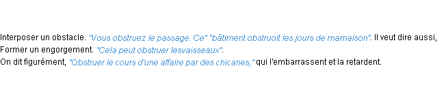 Définition obstruer ACAD 1798