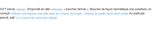 Définition obturer ACAD 1986