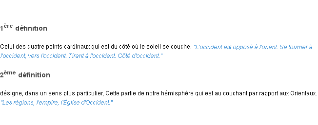Définition occident ACAD 1835