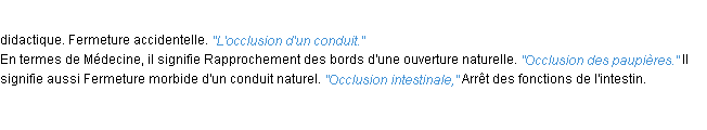 Définition occlusion ACAD 1932