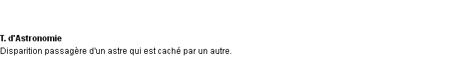 Définition occultation ACAD 1932