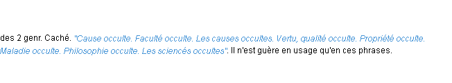 Définition occulte ACAD 1798