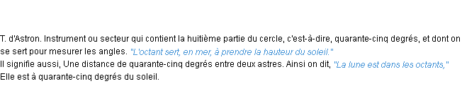 Définition octant ACAD 1835