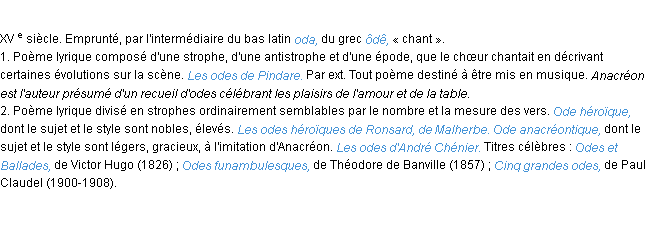 Définition ode ACAD 1986