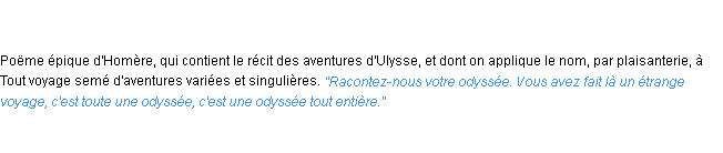 Définition odyssée ACAD 1835