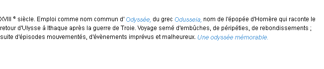 Définition odyssée ACAD 1986