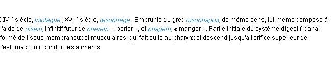 Définition oesophage ACAD 1986