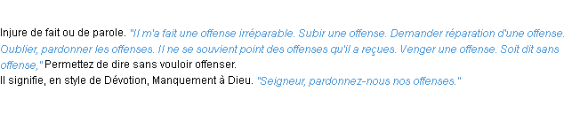 Définition offense ACAD 1932