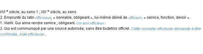 Définition officieux ACAD 1986