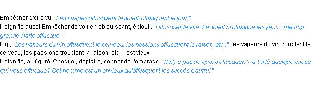 Définition offusquer ACAD 1932