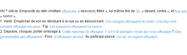 Définition offusquer ACAD 1986