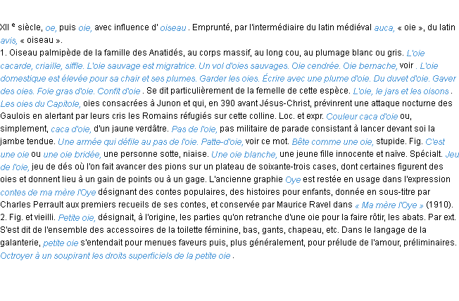 Définition oie ACAD 1986