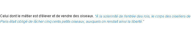 Définition oiselier ACAD 1835
