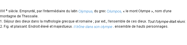 Définition olympe ACAD 1986