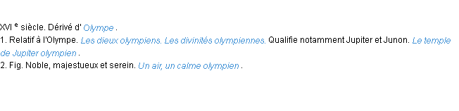 Définition olympien ACAD 1986