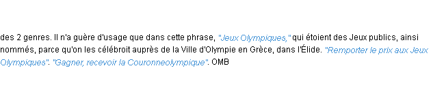 Définition olympique ACAD 1798