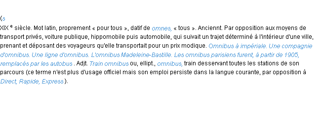 Définition omnibus ACAD 1986