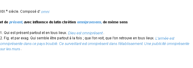 Définition omniprésent ACAD 1986