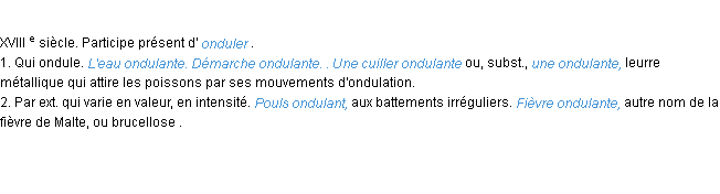 Définition ondulant ACAD 1986