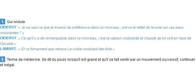 Définition ondulant Emile Littré