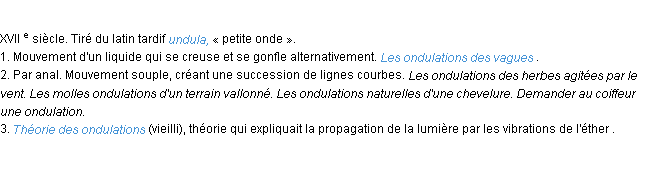 Définition ondulation ACAD 1986