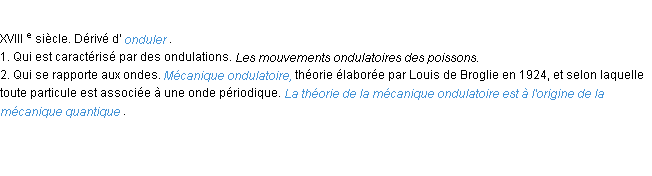 Définition ondulatoire ACAD 1986