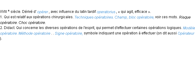 Définition operatoire ACAD 1986