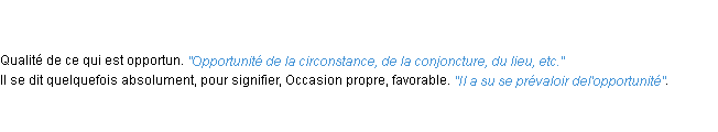 Définition opportunité ACAD 1798