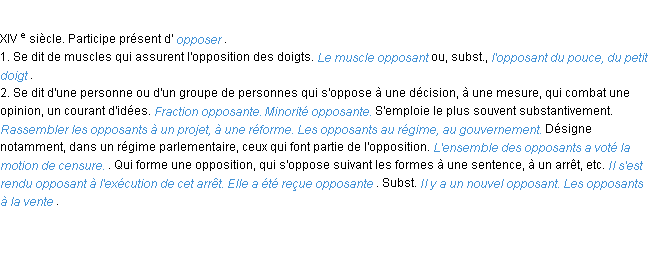 Définition opposant ACAD 1986