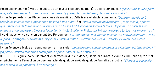 Définition opposer ACAD 1932