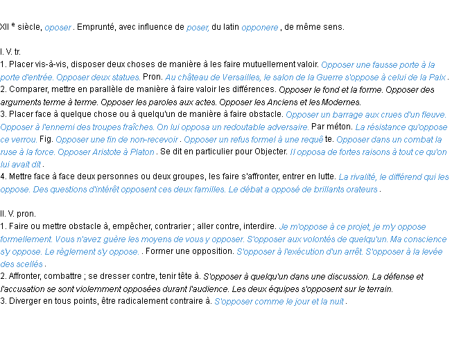 Définition opposer ACAD 1986