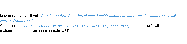 Définition opprobre ACAD 1798