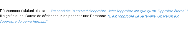 Définition opprobre ACAD 1932