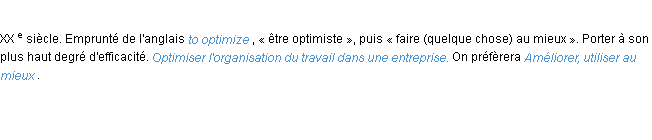 Définition optimiser ACAD 1986