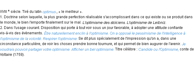 Définition optimisme ACAD 1986