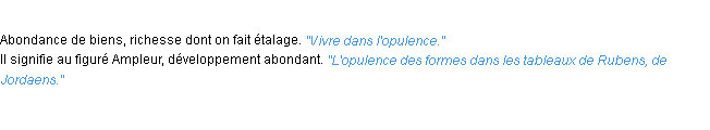 Définition opulence ACAD 1932