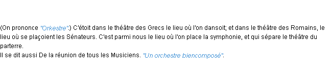 Définition orchestre ACAD 1798