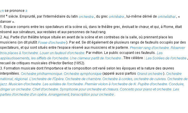 Définition orchestre ACAD 1986