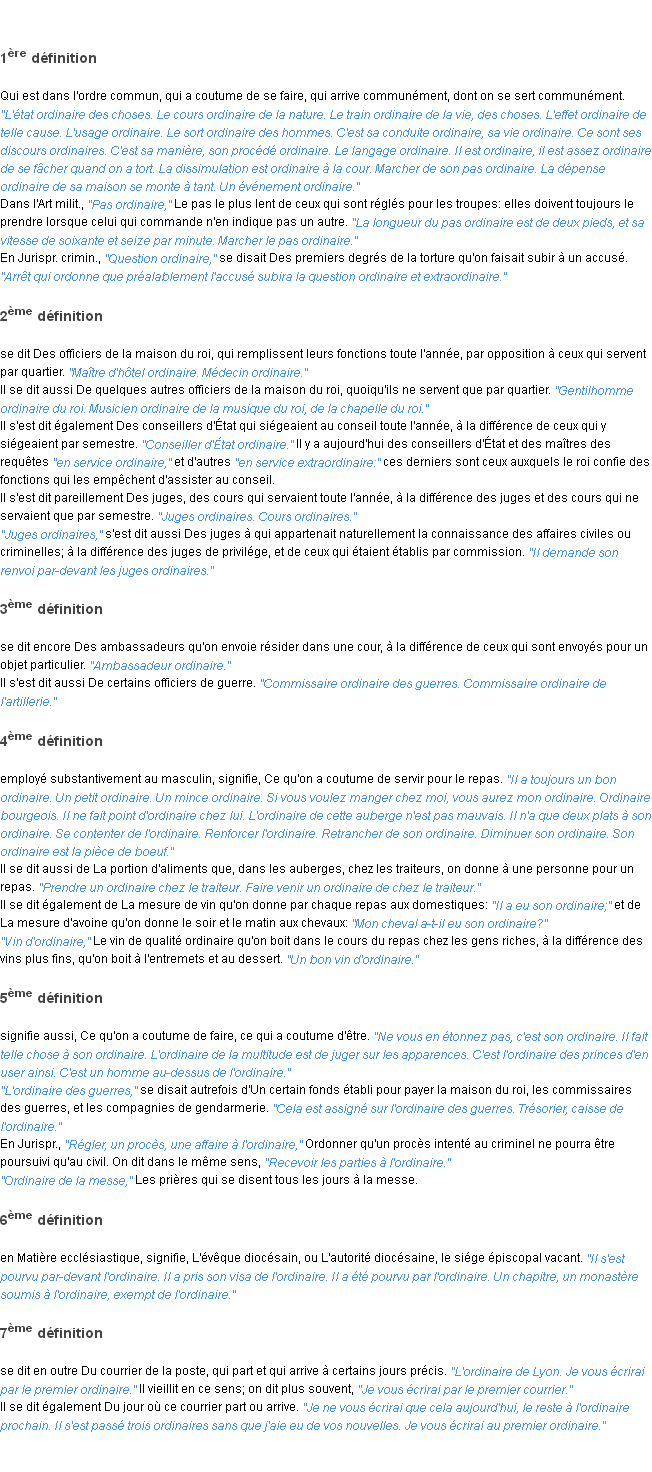 Définition ordinaire ACAD 1835