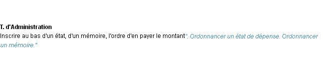 Définition ordonnancer ACAD 1932