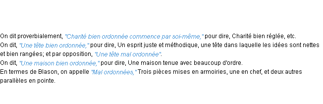 Définition ordonné ACAD 1798