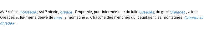 Définition oréade ACAD 1986