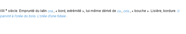 Définition orée ACAD 1986